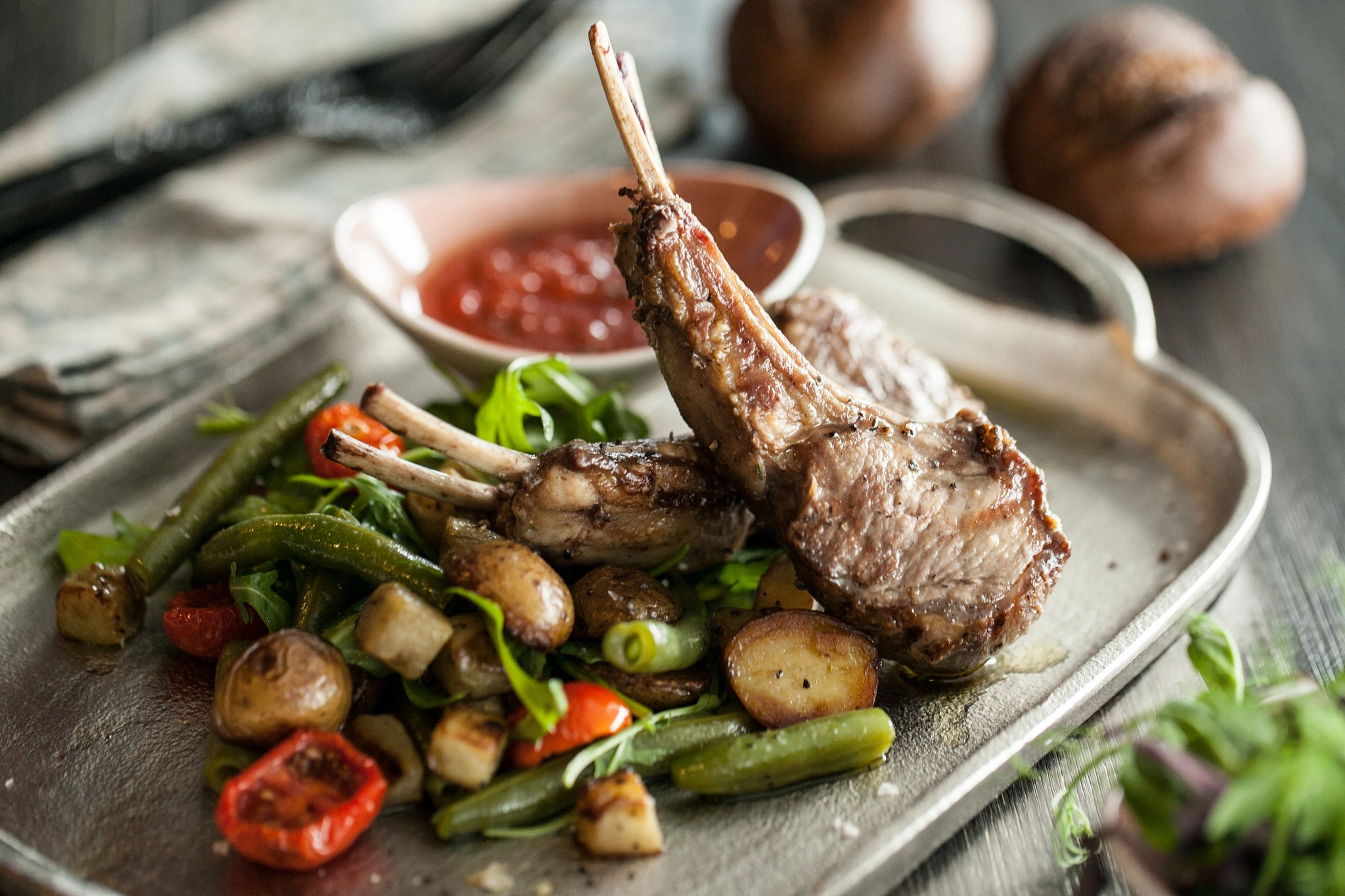 Grilled lamb chops in King’s Grill Sharjah
